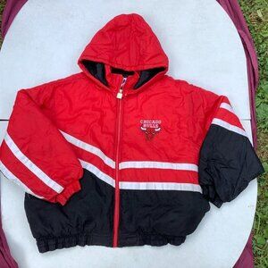 Vintage Chalk Line by Jerzees Chicago Bulls Jacket Size XL Red/Black/White